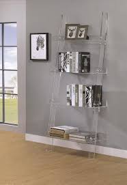 Bridget Collection 801553 Clear Acrylic Ladder Bookcase Acrylic Bookcase Ladder Bookcase Leaning Bookcase