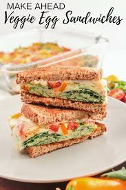 Make Ahead Veggie Egg Sandwiches Quick And Delicious Recipe Recipe Vegetarian Breakfast Recipes Vegetarian Breakfast Egg Sandwich Healthy