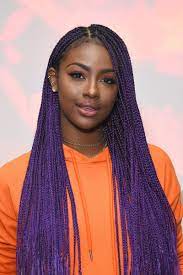 We Re Adding These Celebrity Braid Hairstyles To Our Pinterest Board Box Braids Hairstyles For Black Women Purple Box Braids Braids For Black Hair