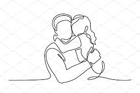 Happy Father With Little Daughter Father S Day Drawings Father Art Father Daughter Tattoos