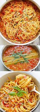 One Pan Pasta The Spaghetti Gets Cooked In The Pan With All Ingredients So Easy And Delicious Rasamalaysia Com Recipes Pasta Recipes One Pan Pasta