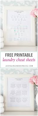 Free Laundry Cheat Sheet Printables For Spring Cleaning