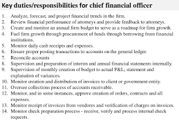 Chief financial officers (cfos) must have strong analytical, strategic planning and communication skills, including an ability to work well with the chief executive officer, board members and other senior managers. Chief Financial Officer Job Description