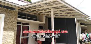 Teknik pasang atap spandek ala tukang kampung. Hasil Pemasangan Kanopi Baja Ringan Atap Spandek Elegan Plus Cat Putih Di Perum The Royal Felice Blok A4 Kalimulya Depok Matahari Kanopi 0813 8586 5487