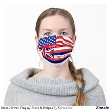 State Hawaii Flag W Stars Stripes Cloth Face Mask Zazzle Com In 2020 Flag Face Clothes Betsy Ross Flag