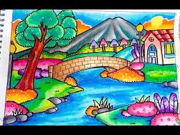 Lalu warnai deh dengan crayon yang kamu punya. 30 Gambar Pemandangan Alam Kartun Crayon Terlengkap Koleksi Gambar Pemandangan