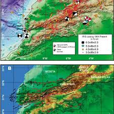 The atlas mountains span the north african countries of algeria, morocco and tunisia, separating the atlantic and mediterranean coasts from the vast sahara. Seismotectonic Model For The High Atlas Mountains A Shallow Download Scientific Diagram