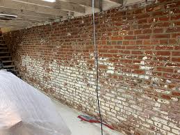 Brick basement wall should be covered with a waterproof or damp proof coating to help prevent ground water from penetrating the masonry walls. No Fooling We Repointed Our Historic Brick Basement Walls Old Town Home