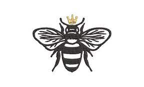 Petite Small Queen Bee Crown Princess Embroidery Design Digi Blue Pumpkin Bee Tattoo Queen Bee Tattoo Honey Bee Tattoo