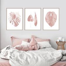 Printable Art Set Of 3 Downloadable Prints Botanical Leaves Blush Pink Scandi Prints Wall Art Wall Decor Pink Bedroom Poster Art Ideen Furs Zimmer Rosa Schlafzimmer Und Schlafzimmer Wand
