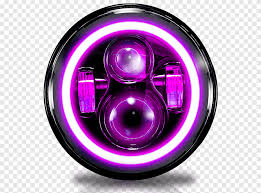 Light png effect for photo editing light png download: Jeep Wrangler Car Headlamp Mahindra Thar Round Light Emitting Ring Purple Violet Png Pngegg