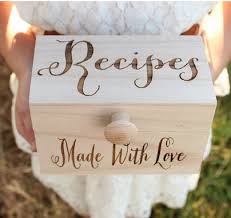 Sweet Wooden Recipe Box Recipe Box Bridal Shower Recipe Box Wooden Recipe Box Diy