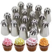 Spherical Russian Piping Tips Russian Flower Ball Nozzle Cake Decorating Tips Sphere Shape Cream Fondant Dessert Deco Piping Icing Decorator Icing Diy Desserts