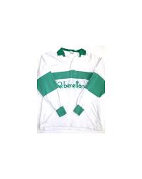 Vintage benetton rugby shirt vintage 80s benetton made in italy as wear by pablo escobar on narchos. Benetton Rugby Vintage 80s Sweatshirt White Green Vintage Benetton Jumper As Worn In The Firm