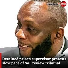 The lawyer for a prison supervisor, detained for allegedly assisting a  criminal gang and its leader, has raised concerns over the slow pace of the  tribunal appointed to review detention orders under