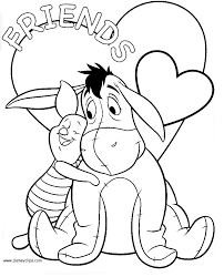 Help your child feel good about their best friends and all of printable coloring pages of disney's winnie the pooh, tigger, piglet, eeyore, rabbit and roo building a snowman, having a snowball fight, playing, etc. Eeyore Winnie The Pooh Valentines Day Coloring Pages Novocom Top