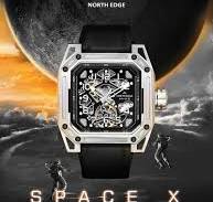 North Edge SPACE X Men's Mechanical Watch | Stainless Steel Case | Lum