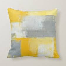 Sneaky Grey And Yellow Abstract Art Pillow Zazzle Com In 2020 Yellow Pillows Yellow Pillow Covers Pillow Art