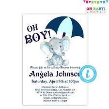 Boy Elephant Baby Shower Invitation Umbrella Baby Shower Invitation Printable Oh Boy Template Blue Elephant Invitation Templett Elwb Elephant Baby Shower Invitations Umbrella Baby Shower Baby Shower Invitations