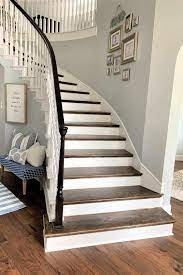 How To Stain Banisters Dark With Java Gel Stained Staircase Stained Stairs Banisters