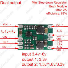 Details About Dc Buck Step Down Converter 1 5v 1 8v 3 3v 2a Dual Voltage Output Power Supply With Images Power Supply Converter Power