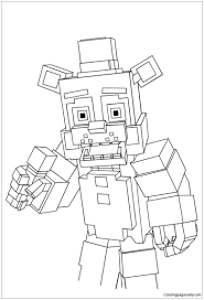 Fnaf foxy coloring page from five nights at freddy's category. Minecraft Freddy Coloring Pages Cartoons Coloring Pages Free Printable Coloring Pages Online