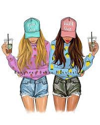 It looks like you may be having problems playing this video. Best Friends Art Fashion Illustration Print Fashion Sketch Prints Home Decor Wall Decor Fashionistas Fashion Illustration Print Drawings Of Friends Best Friend Drawings