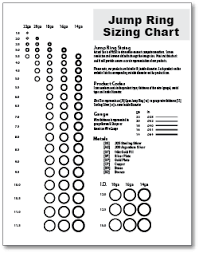 jump ring sizing chart size charts beaded jewelry beads