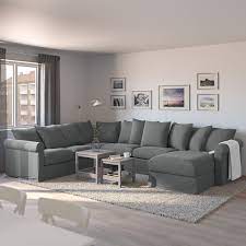 Harlanda Corner Sleeper Sofa 5 Seat With Chaise Ljungen Medium Gray Ikea In 2021 Sofa Back Cushions Corner Sofa Bed Corner Sofa