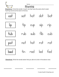Rhyming Worksheets Have Fun Teaching Rhyming Words Worksheets Rhyming Words Rhyming Worksheet