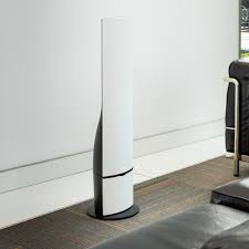 The cool new objecto h5 spiral hybrid humidifier combines form and function as an effective cool mist humidifier that doubles as a decorative sculptural object encased in punched metal. Objecto H9 Tower Hybrid Humidifier Sylvane