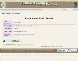 Next, take print out of the above form. Jammu And Kashmir Death Certificate Indiafilings