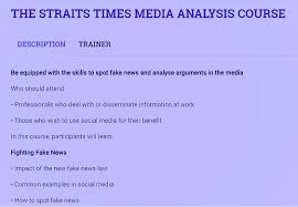 The straits times run will be the first major mass community run to also feature a virtual run in singapore! Straits Times Offers 8 Hour Course On How To Spot Fake News Costing S 648 Per Seat The Independent Singapore News