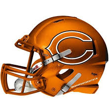 The retro look features a white jersey with the bears100 patch, navy and orange stripes on the shoulders and. Go Bears Football Helmets Football Helmet Design Cool Football Helmets