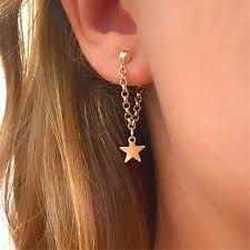 All that glitters is gold! Jewelry Star Chain Drop Hoop Gold Ear Jacket Earrings Poshmark
