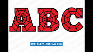Download Spiderman Spiderweb Letters Alphabet Lettering Fonts Birthday Party Svg Vector Cricut Cut File Dxf Youtube
