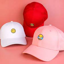 Plain Smiley Face Emoji Embroidery Logo Baseball Hats Custom Baseball Hats Embroidery Logo Custom Baseball Hats