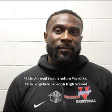VASJ Vikings coach Ashen Ward after their 76-44 win over Benedictine.  Brought to you by Brunswick Auto Mart.