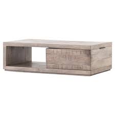 Distressed gray large rectangle wood coffee table with lift top. Daisy Rustic Lodge Weathered Grey Acacia Wood Rectangular Coffee Table 51 W 60 W Kathy Kuo Home