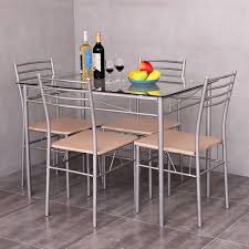5 Pcs Dining Set Glass Table And 4 Chairs Dining Table Setting Kitchen Dining Sets Tempered Glass Table Top