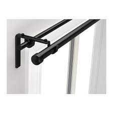 Racka Hugad Ens Tringles Superposition Double Noir Magasinez Chez Ikea Ikea Double Rod Curtains Double Curtains Curtain Rods