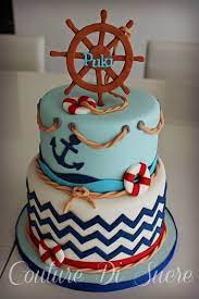 Red Sea Blue Navy Blue Chevron Nautical Cake Puki Baby Shower Cakes Shower Cakes Nautical Cake