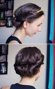 See more ideas about headband hairstyles, hair styles, scarf hairstyles. Hair Tutorial Easy Headband Updo Updo With Headband Headband Hairstyles Hair Styles