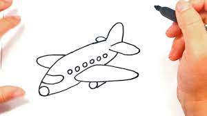Draw a rectangular wing adjacent to the airplane's body. How To Draw A Airplane For Kids Airplane Easy Draw Tutorial Youtube