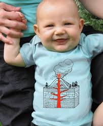 Volcano Organic Baby Onesie: Science Bodysuit, Unisex Gift