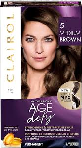 Clairol Age Defy Expert Collection, 5 Medium Brown, Permanent Hair Color, 1  Kit Ingredients And Reviews