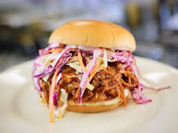 Pulled Pork Sandwich With Bbq Sauce And Coleslaw Recipe Pulled Pork Pork Sandwich Coleslaw Recipe