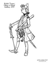 American revolution themed coloring pages featuring george washington at princeton, george washington crossing the delaware, and a map of the thirteen colonies. Revolutionary War Solder Coloring Pages 11 Historic Uniforms Coloring Guides Print Color Fun