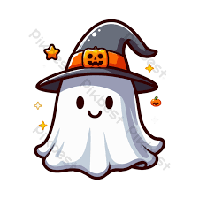 A Cute Halloween Ghost In A Hat PNG ...