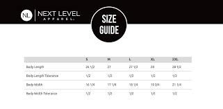 Next Level Apparel 6640 Womens Cvc Deep V Neck Size Chart